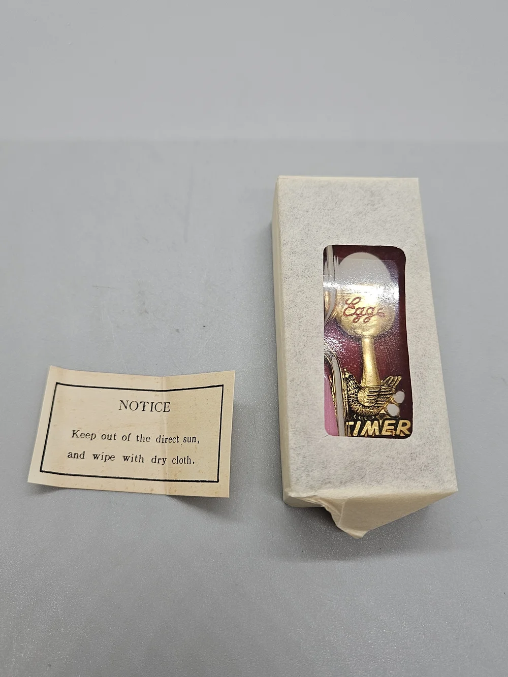 Vintage MCM Clear Red Acrylic Lucite 3 Min Egg Timer Hourglass Japan Boxed 3.5